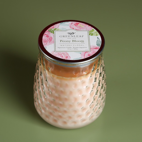 Aroma candle in glass Greenleaf "Peony bloom"