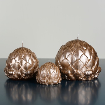Set of bronze candles "Artichoke"