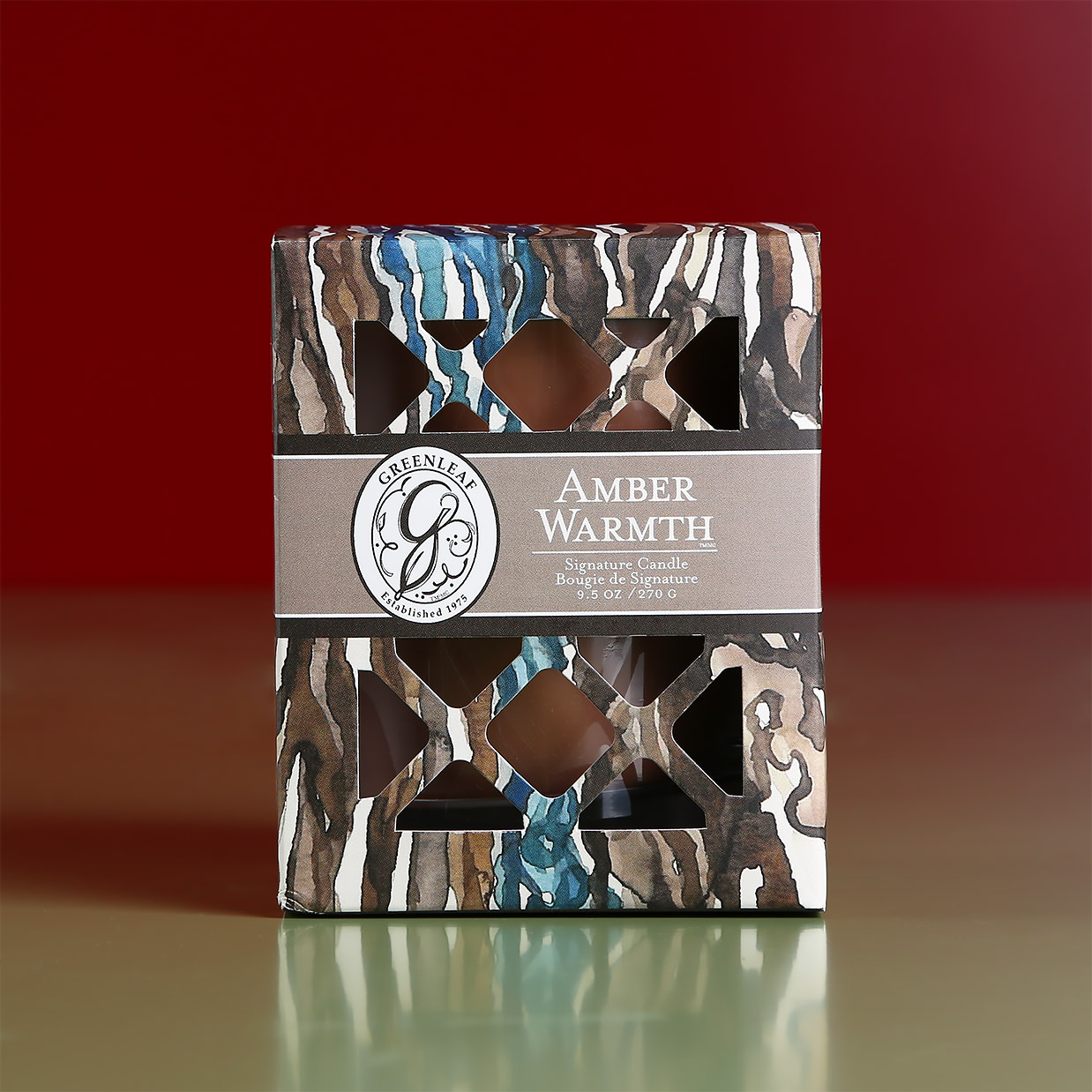 Арома свічка Greenleaf "Amber warmth" ᐈ Купити з доставкою LoraShen