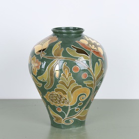 Vase HORSHCHYK MEDIUM, green and gold