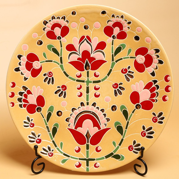 Decorative plate "Tree of Life" (ochre) M