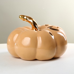 Ceramic pumpkin beige with holes