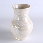 Vase GLECHIK white with mother-of-pearl HETMANS'KA