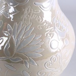 Vase GLECHIK white with mother-of-pearl HETMANS'KA