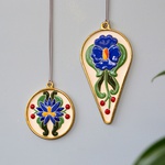 Керамічний медальйон «Синя квітка»