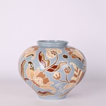 Vase HORSHCHYK SMALL, blue with gold