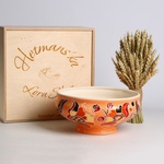 Ceramic Makitra red with gold L