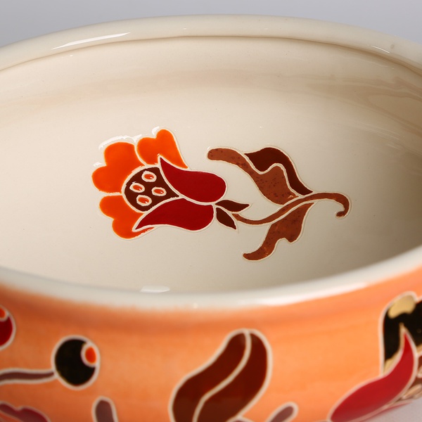 Ceramic Makitra red with gold L