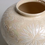 Vase HORSHCHYK SMALL, white with mother-of-pearl