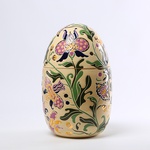 Ceramic egg - box purple with gold L