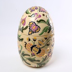 Ceramic egg - box purple with gold L