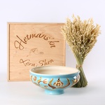 Керамическая Макитра голубая с золотом