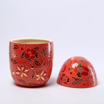 Красное керамическое яйцо - шкатулка "Hetmans'ka" L