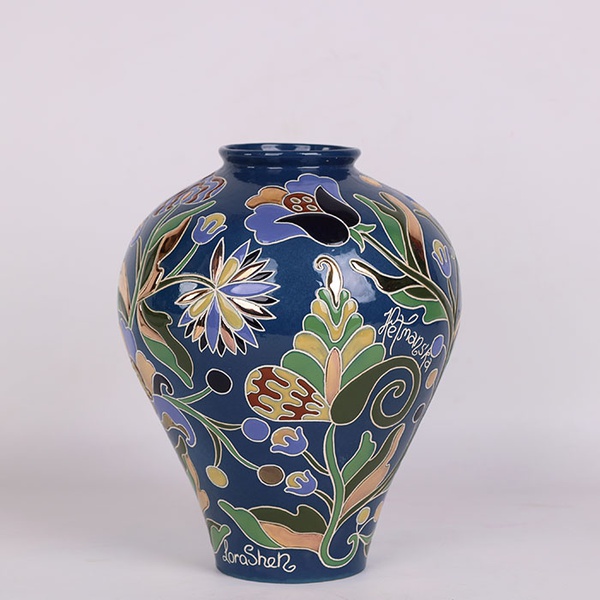 Vase HORSHCHYK MEDIUM, blue with gold