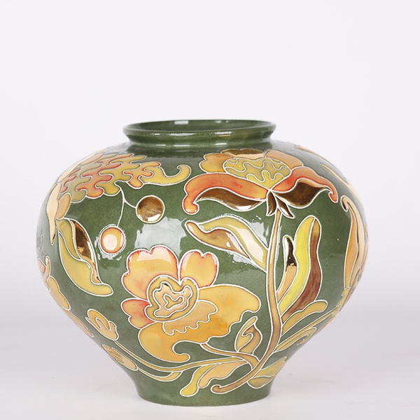 Vase HORSHCHYK SMALL green with gold