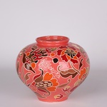 Vase HORSHCHYK SMALL, red with gold