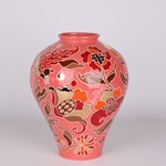 Vase HORSHCHYK MEDIUM, red with gold