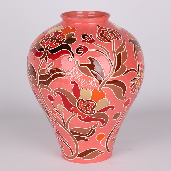 Vase HORSHCHYK MEDIUM, red with gold