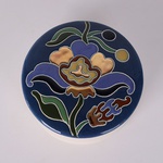 Ceramic casket Hetmanska, blue with gold