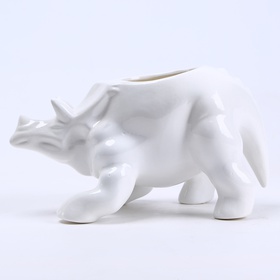 Triceratops planter white