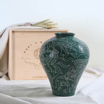 Vase Horshchyk medium, green