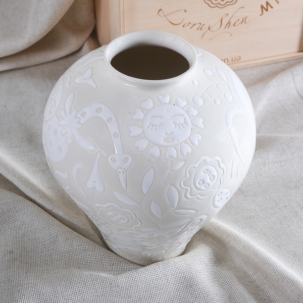 Vase Horshchyk medium, white