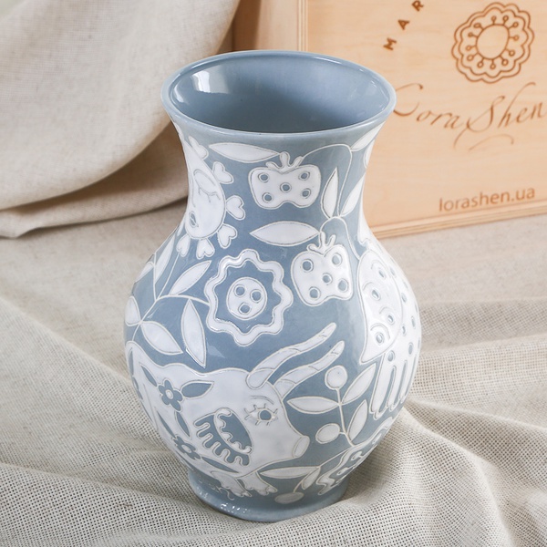 Vase Glechik, grey-white