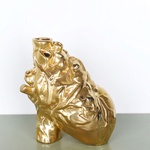 Ceramic vase "Heart" golden