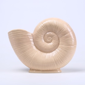 Ceramic vase "Moon Spiral" beige, large