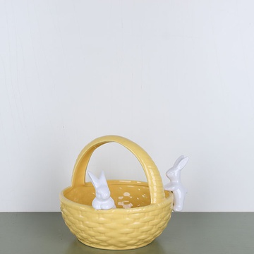 Candy box "Bunnies in a basket" yellow