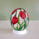 Painted carved egg "Tulips"