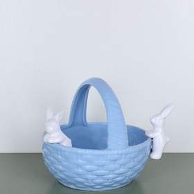 Candy box "Bunnies in a basket" blue