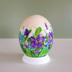 Ceramic painted egg "Pansies"