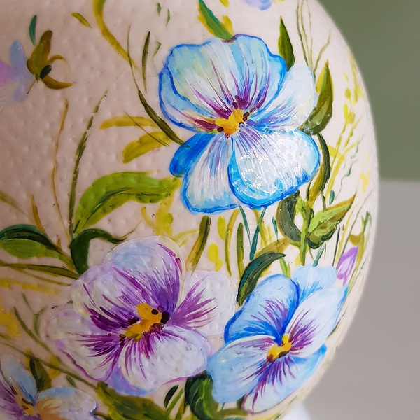Painted egg "Pansies" 2