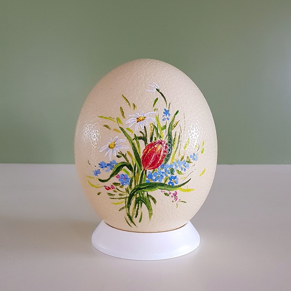 Керамическое расписное яйцо "Тюльпаны"
