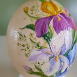 Painted egg "Irises"