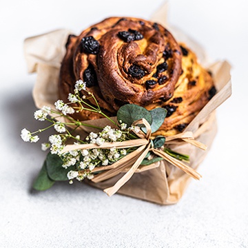 Easter craffin with dried apricots, raisins, dried cranberries, prunes and caradamom