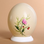 Painted egg "Peony" in a wooden box