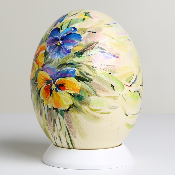 Painted egg "Pansies"