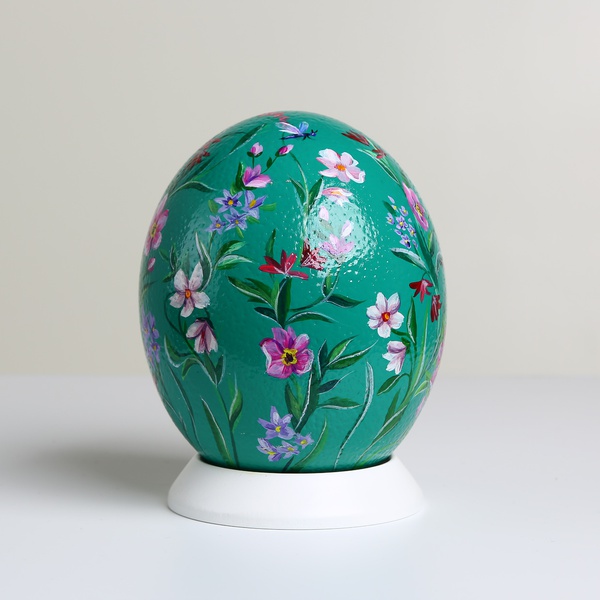 Painted egg "Turquoise Symphony"
