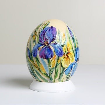 Painted egg "Field of irises"