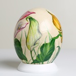 Painted egg "Calla and Hummingbird"
