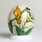 Painted egg "Calla and Hummingbird"