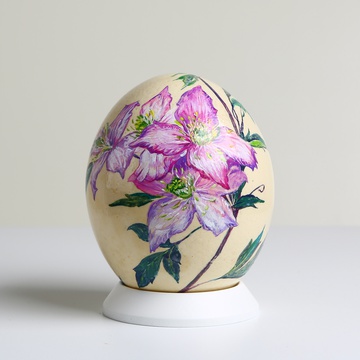 Painted egg "Gentle Clematis"