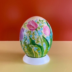 Painted egg "Tulips"