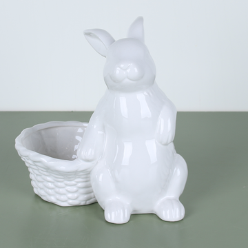 Ceramic rabbit with basket, size S