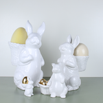 Ceramic rabbit with a basket, size L
