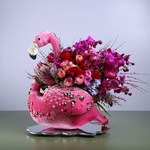 Pink flamingo with ginestra