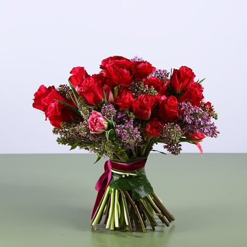 Bouquet with red ranunculus