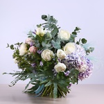Bouquet with lilac hydrangea and styphus
